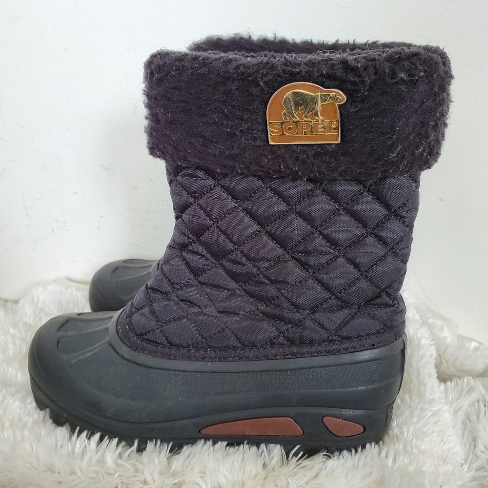Girls Sorel Black Powder Storm Winter Snow Boots 3 - Picture 1 of 8